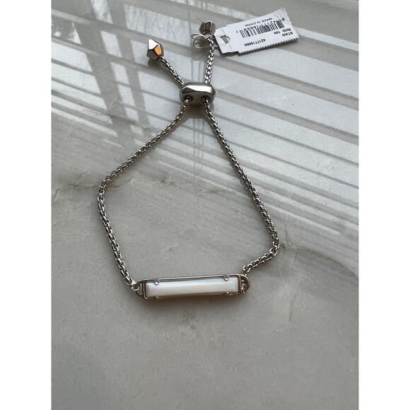 Kendra Scott Stan silver and white adjustable slide bracelet - Picture 2 of 9